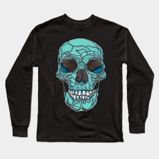 Mint green skull Long Sleeve T-Shirt